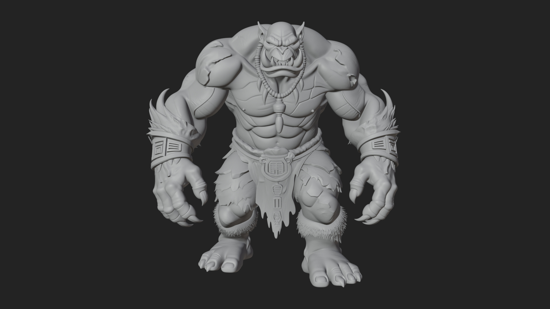 Cave Troll Statue Design 6 3D Print Model 3D Model