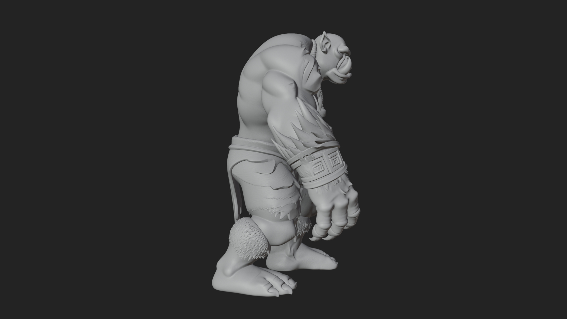Cave Troll Statue Design 6 3D Print Model 3D Model