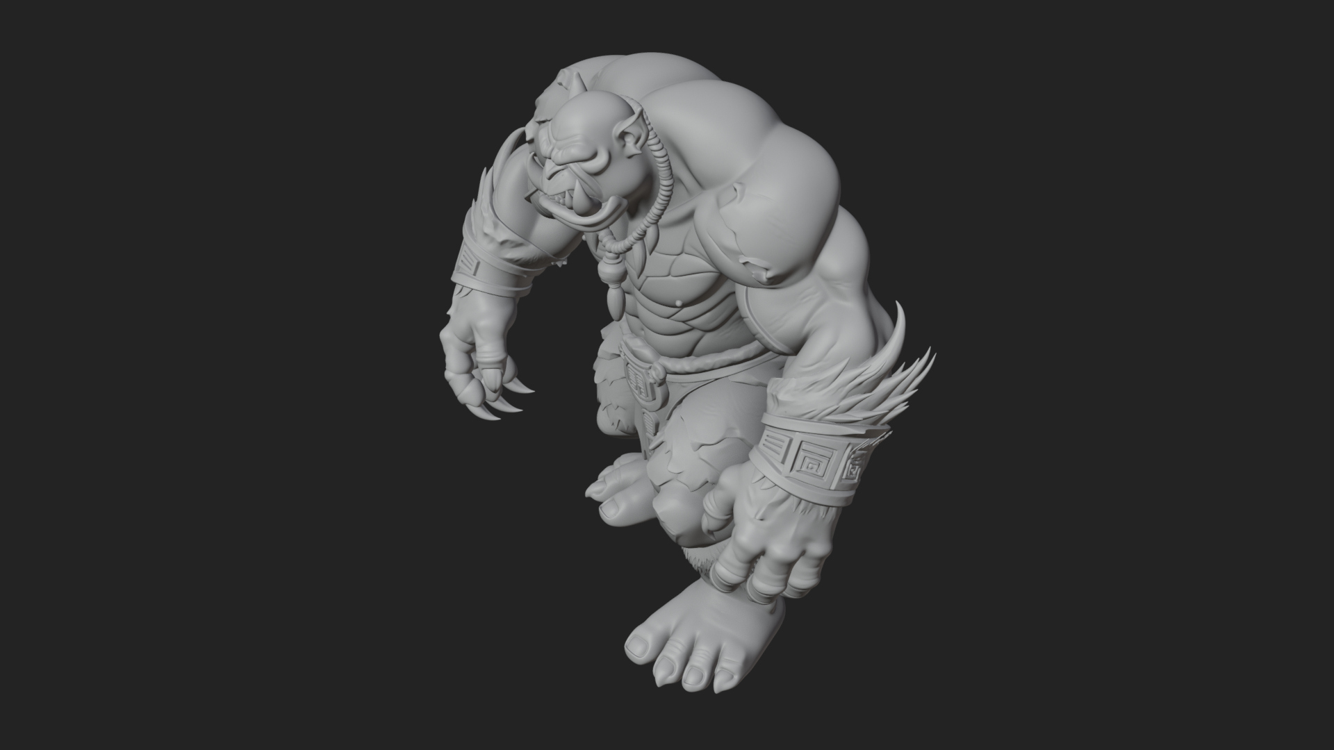 Cave Troll Statue Design 6 3D Print Model 3D Model