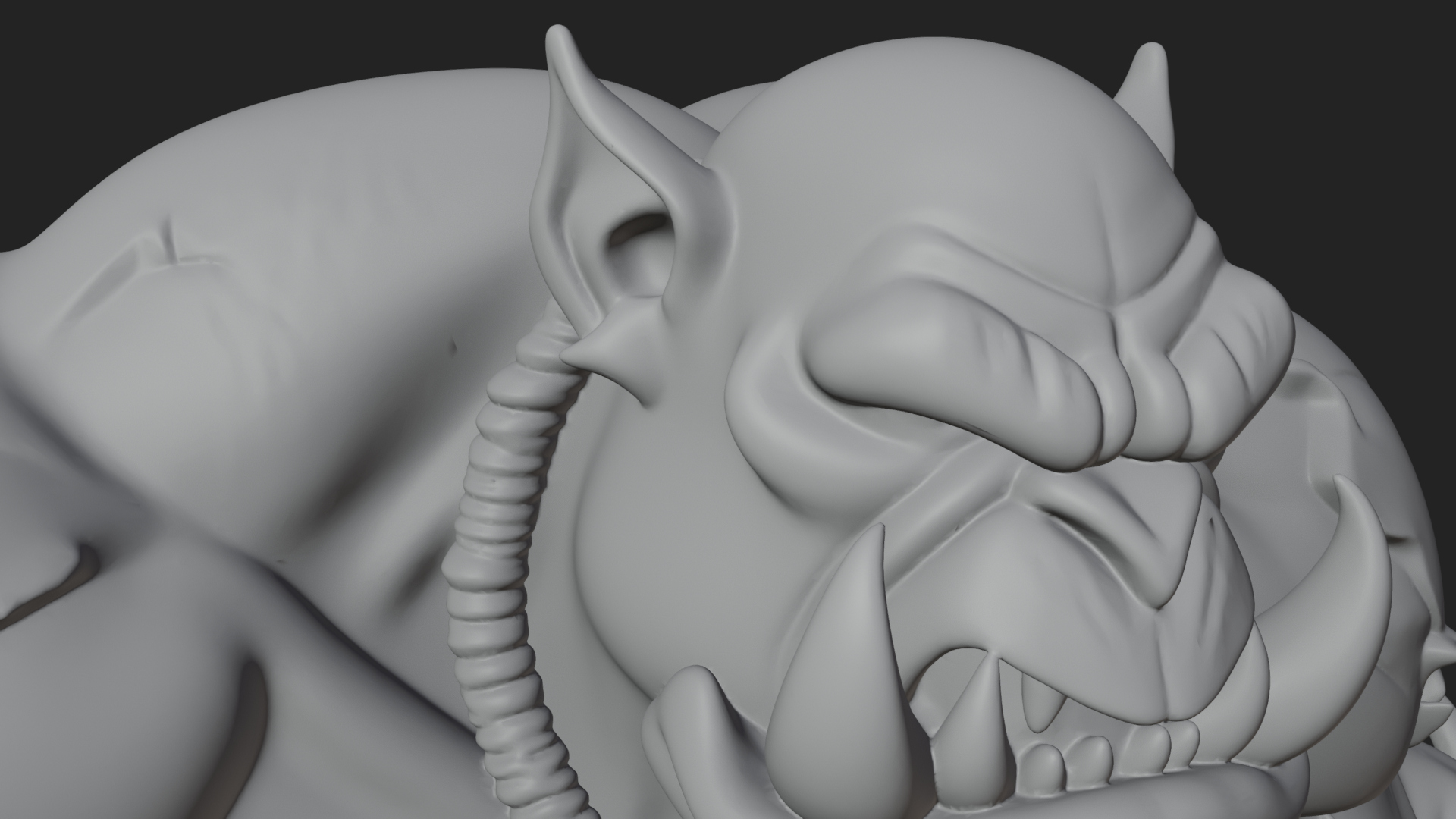 Cave Troll Statue Design 6 3D Print Model 3D Model