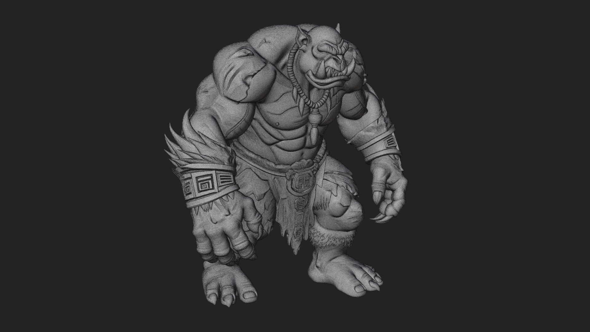 Cave Troll Statue Design 6 3D Print Model 3D Model
