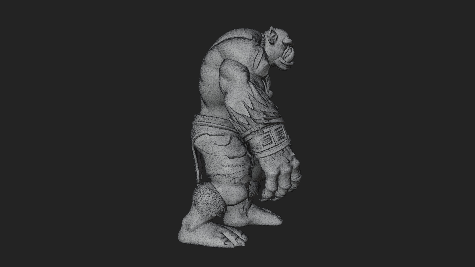 Cave Troll Statue Design 6 3D Print Model 3D Model