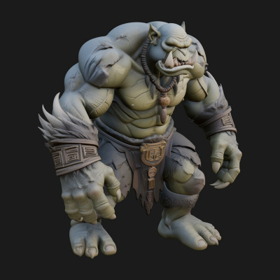 Cave Troll Statue Design 6 3D Print Model