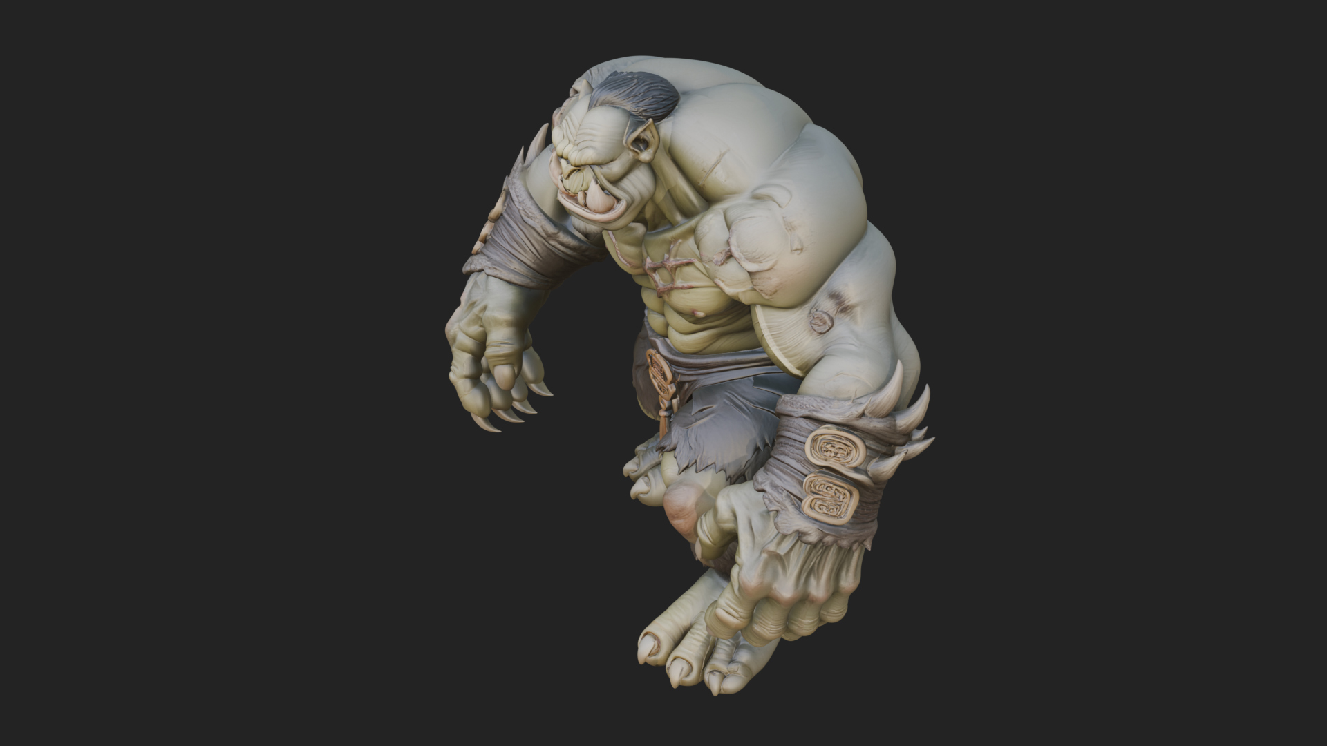 Cave Troll Statue Design 7 3D Print Model 3D Model