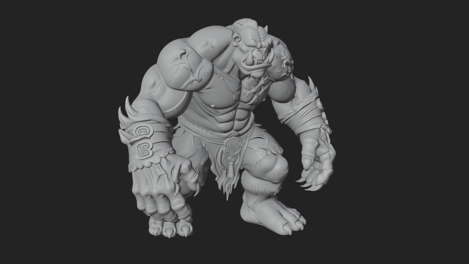 Cave Troll Statue Design 7 3D Print Model 3D Model