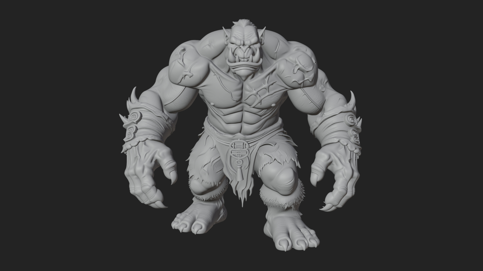 Cave Troll Statue Design 7 3D Print Model 3D Model