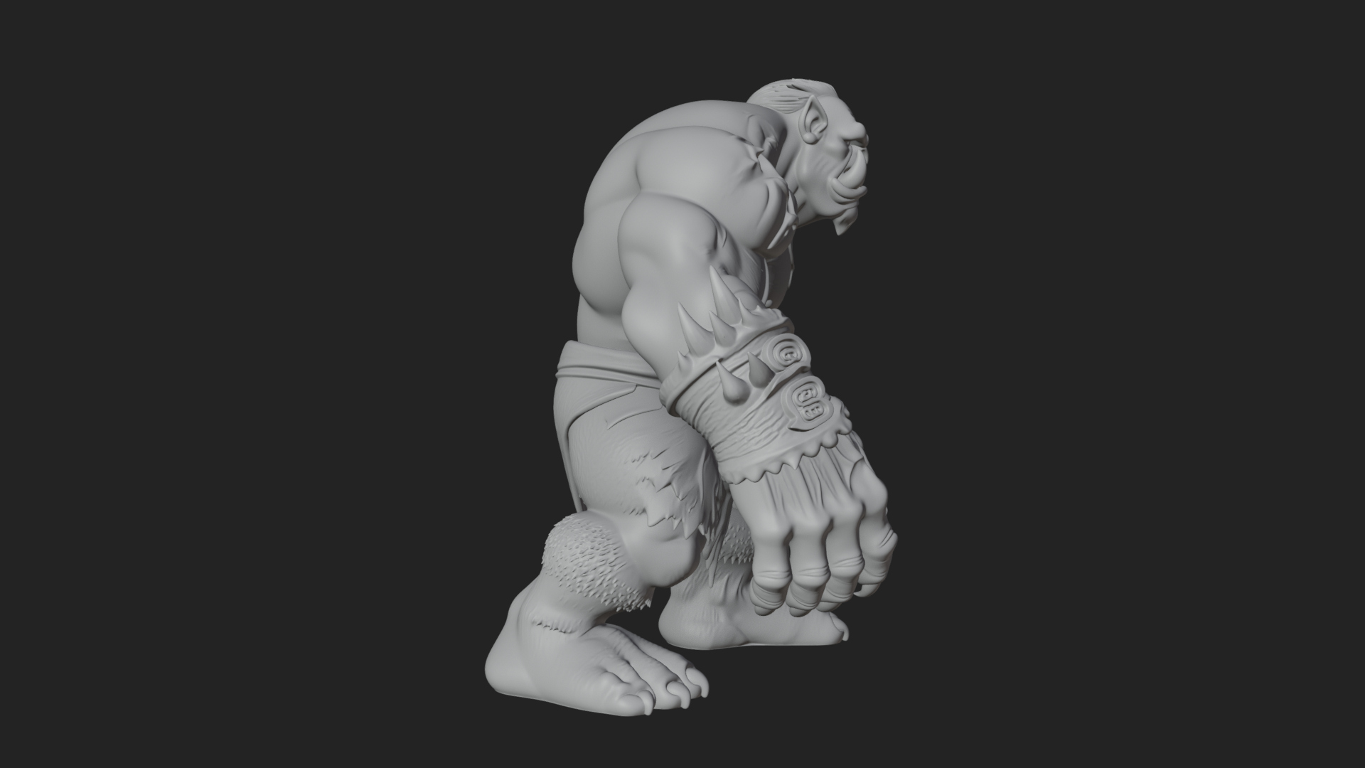 Cave Troll Statue Design 7 3D Print Model 3D Model