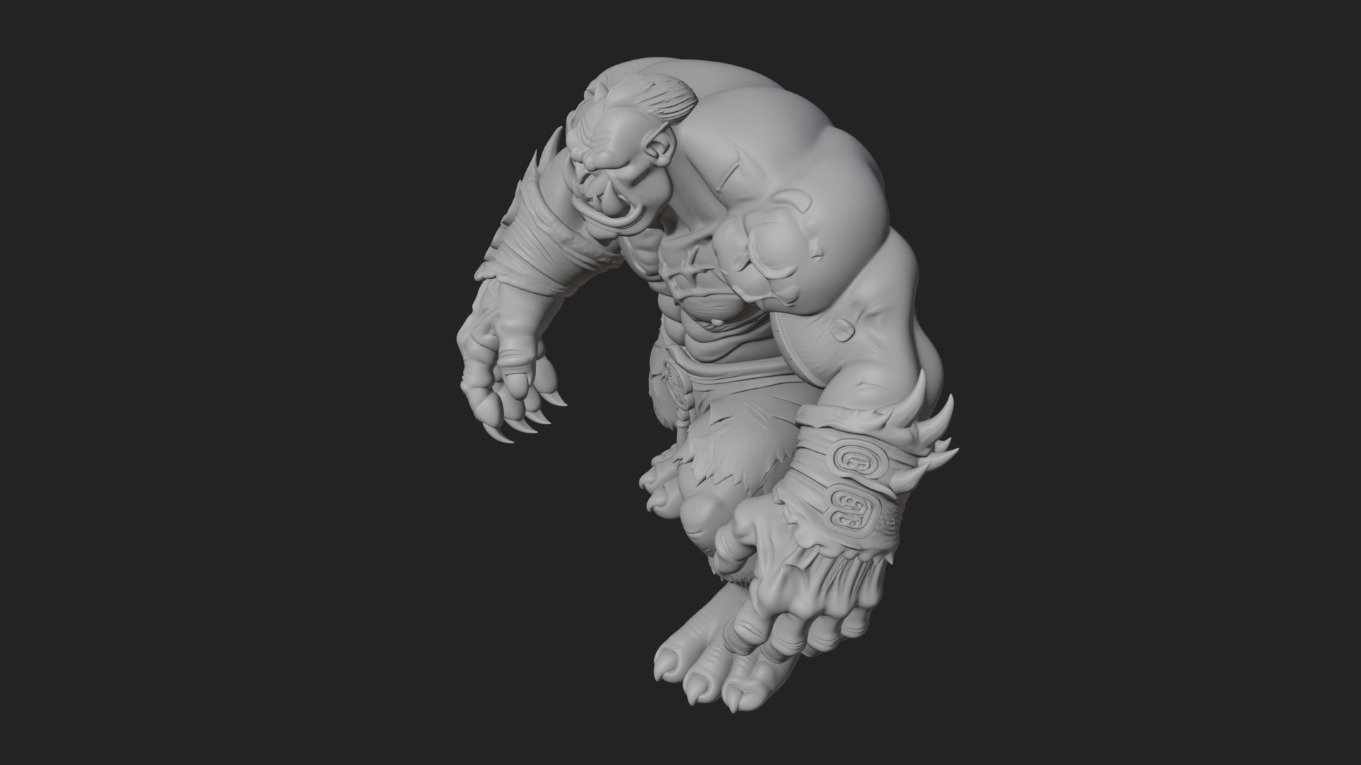 Cave Troll Statue Design 7 3D Print Model 3D Model