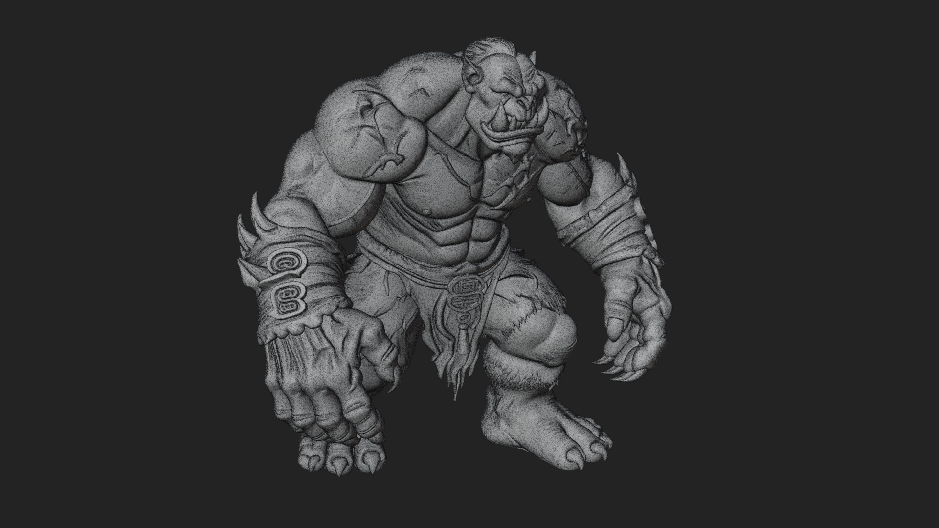 Cave Troll Statue Design 7 3D Print Model 3D Model