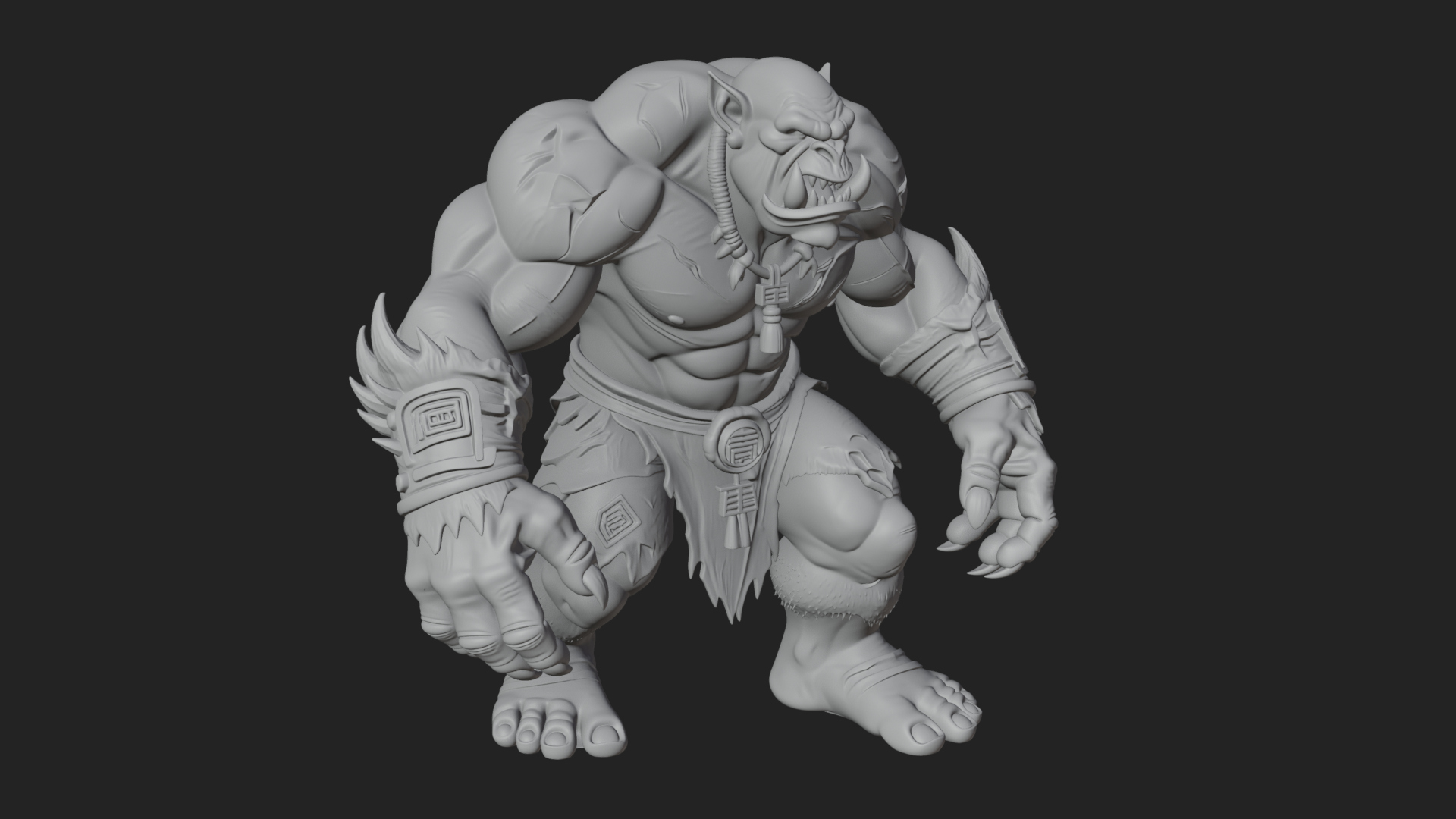 Cave Troll Statue Design 8 3D Print Model 3D Model