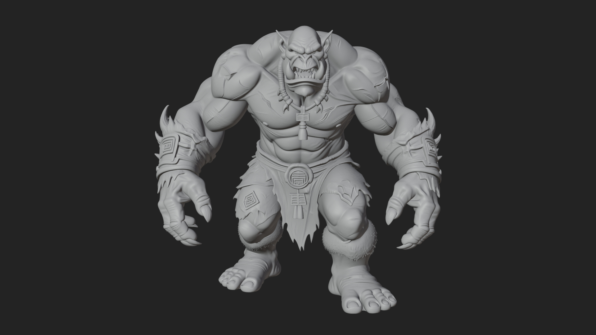 Cave Troll Statue Design 8 3D Print Model 3D Model