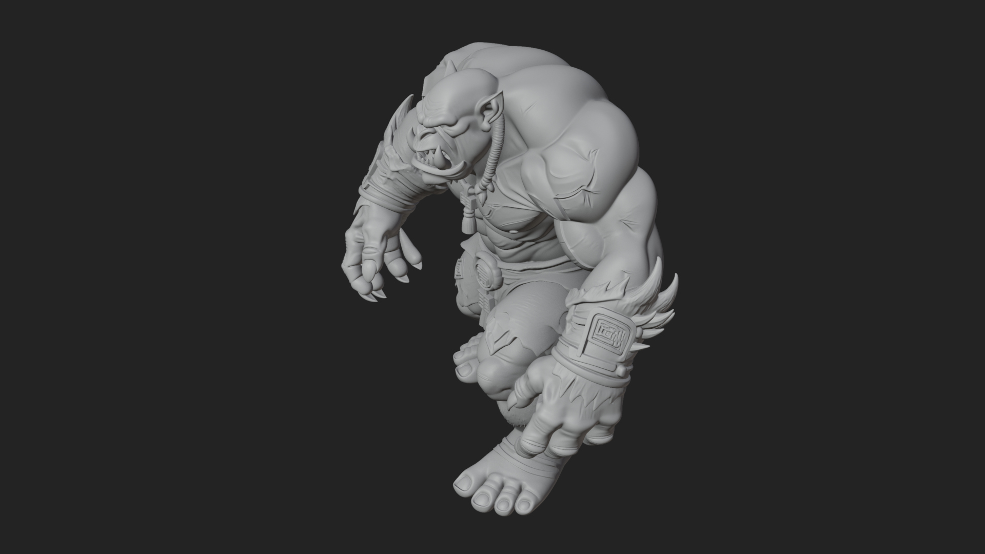 Cave Troll Statue Design 8 3D Print Model 3D Model
