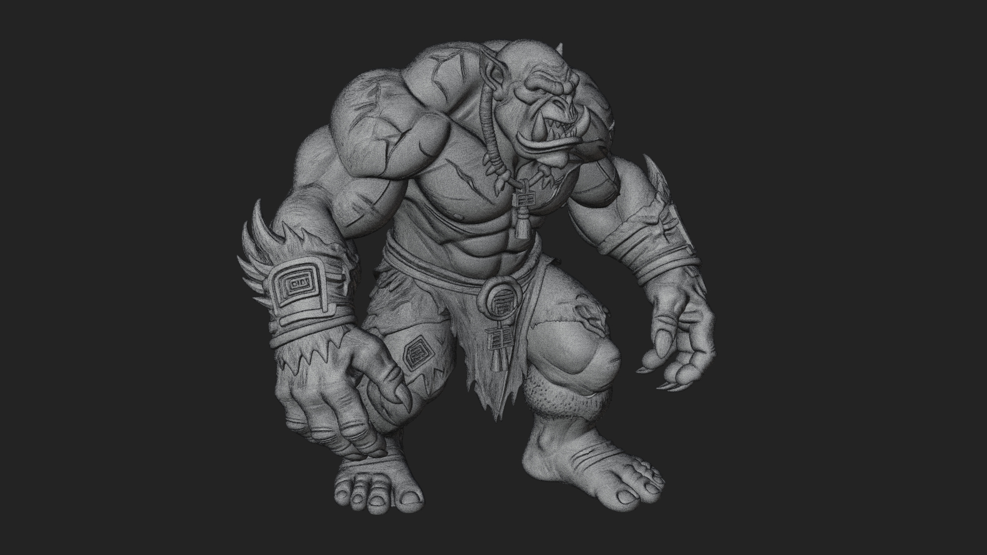 Cave Troll Statue Design 8 3D Print Model 3D Model