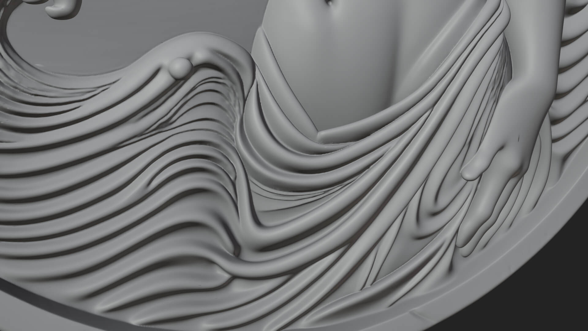 Celestial Woman Relief Medallion Design 1 3D Print Model 3D Model