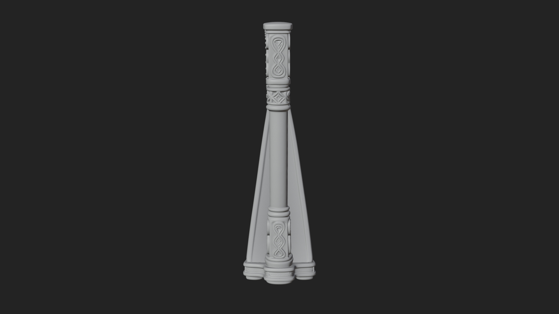 Celtic Carved Irish Harp Model Design 1 3D Print Model 3D Model
