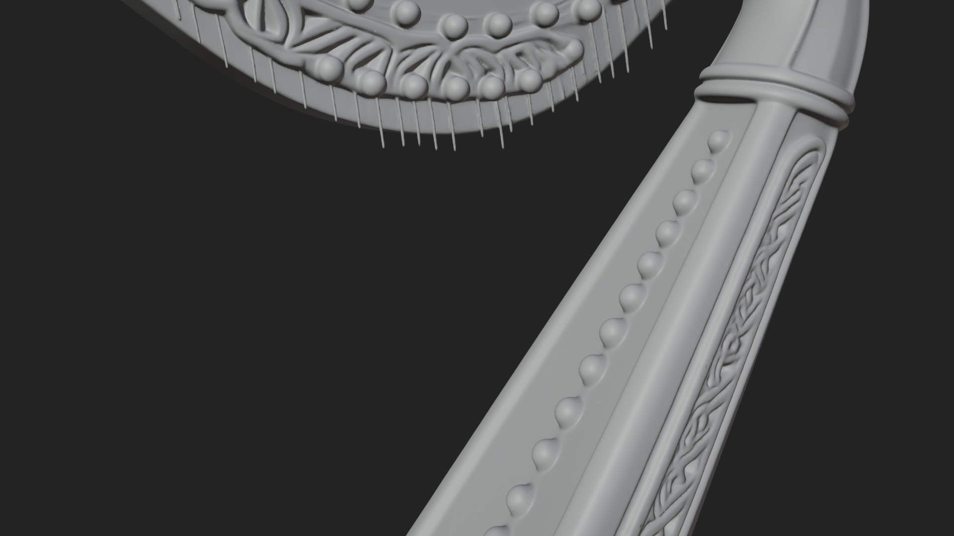 Celtic Carved Irish Harp Model Design 1 3D Print Model 3D Model