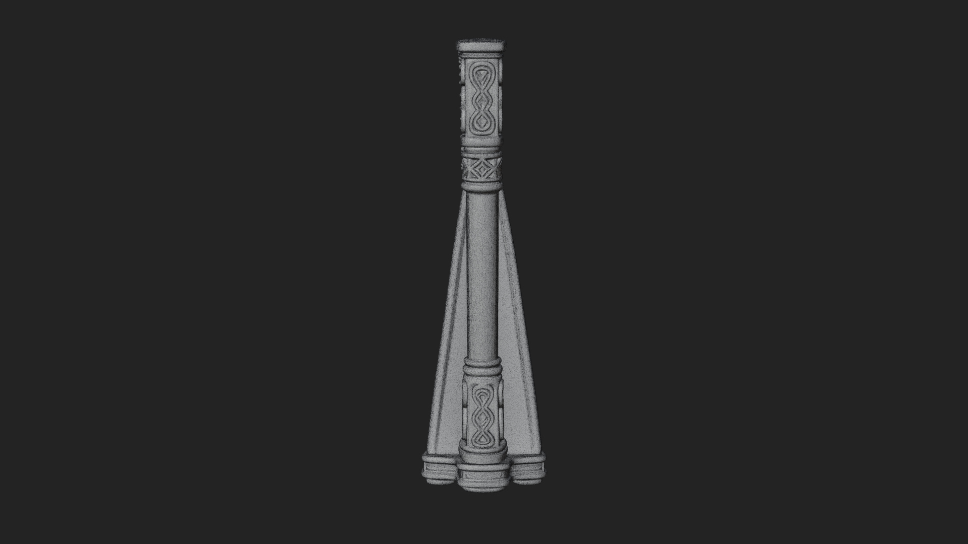 Celtic Carved Irish Harp Model Design 1 3D Print Model 3D Model