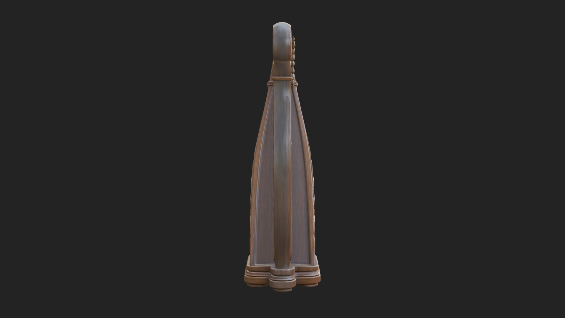 Celtic Carved Irish Harp Model Design 2 3D Print Model 3D Model