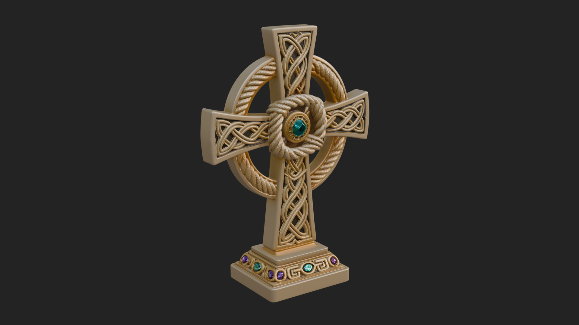 Celtic Cross Statue Design 8 3D Print Model 3D Model
