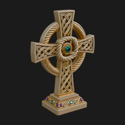 Celtic Cross Statue Design 8 3D Print Model