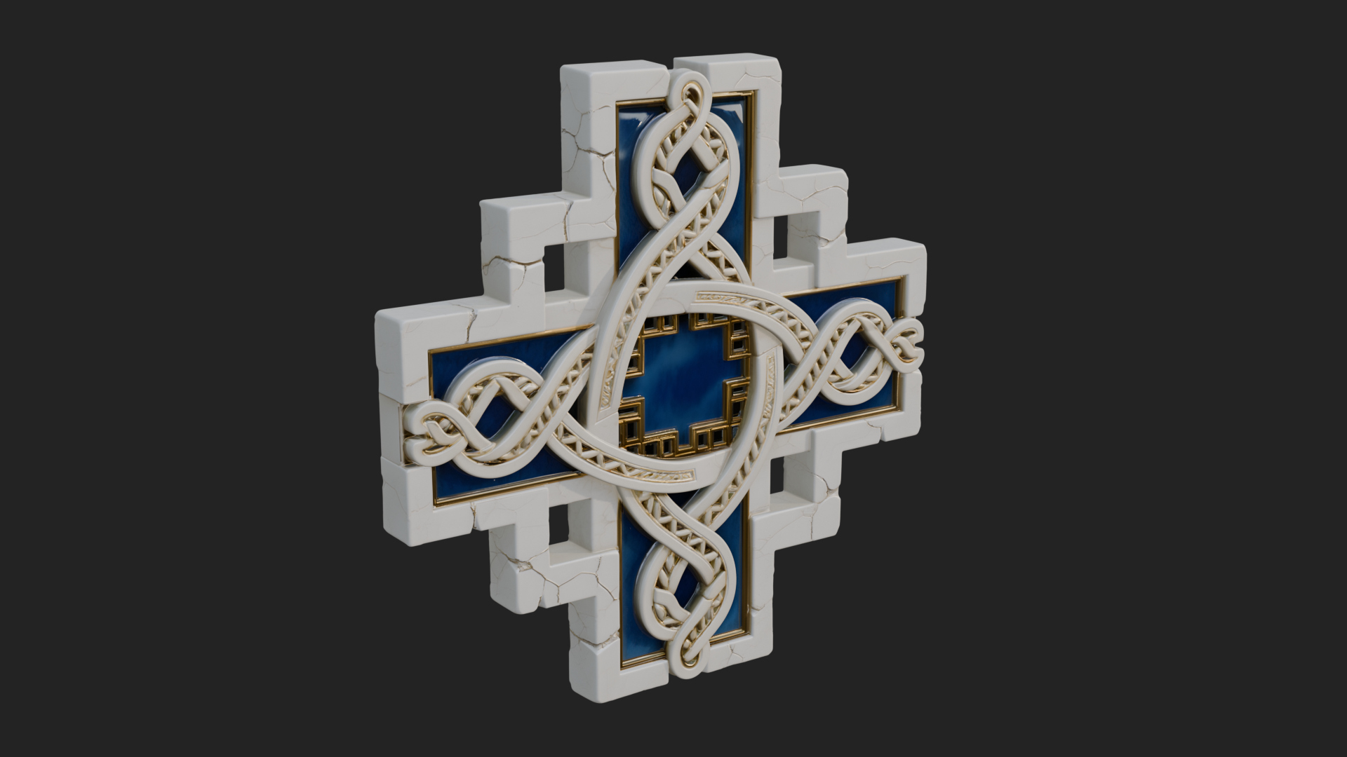 Celtic Knot Cross Plaque Design 1 3D Print Model 3D Model