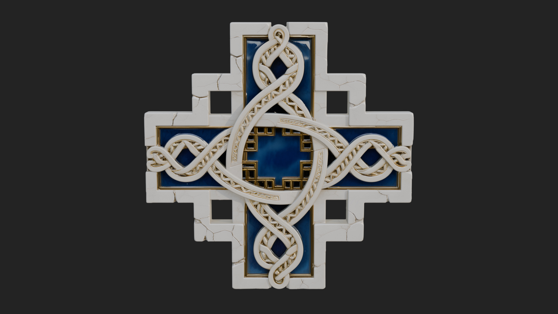 Celtic Knot Cross Plaque Design 1 3D Print Model 3D Model