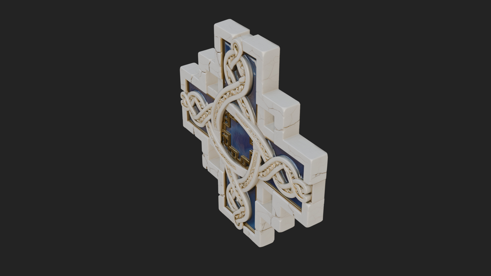 Celtic Knot Cross Plaque Design 1 3D Print Model 3D Model
