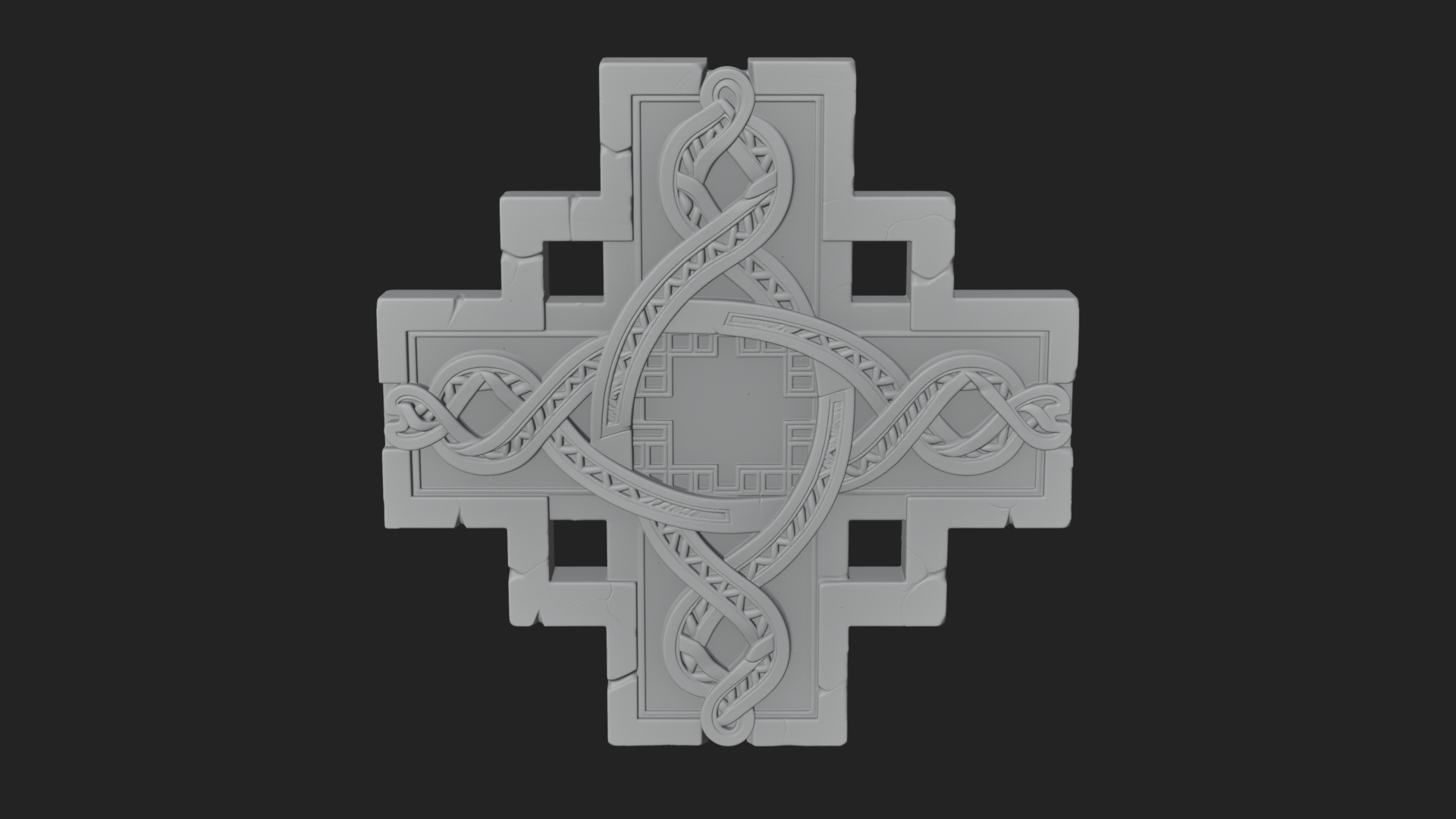 Celtic Knot Cross Plaque Design 1 3D Print Model 3D Model