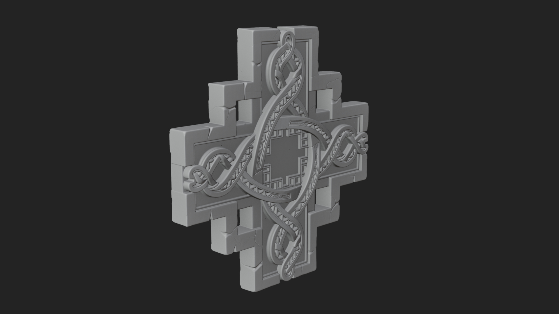Celtic Knot Cross Plaque Design 1 3D Print Model 3D Model