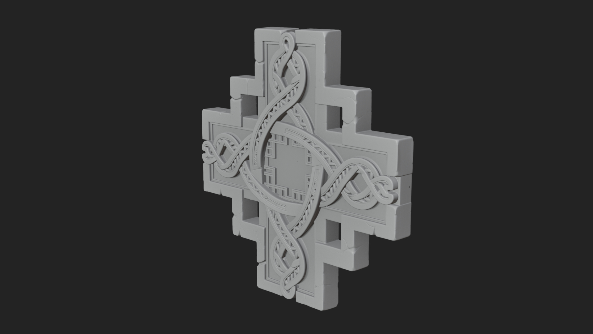 Celtic Knot Cross Plaque Design 1 3D Print Model 3D Model