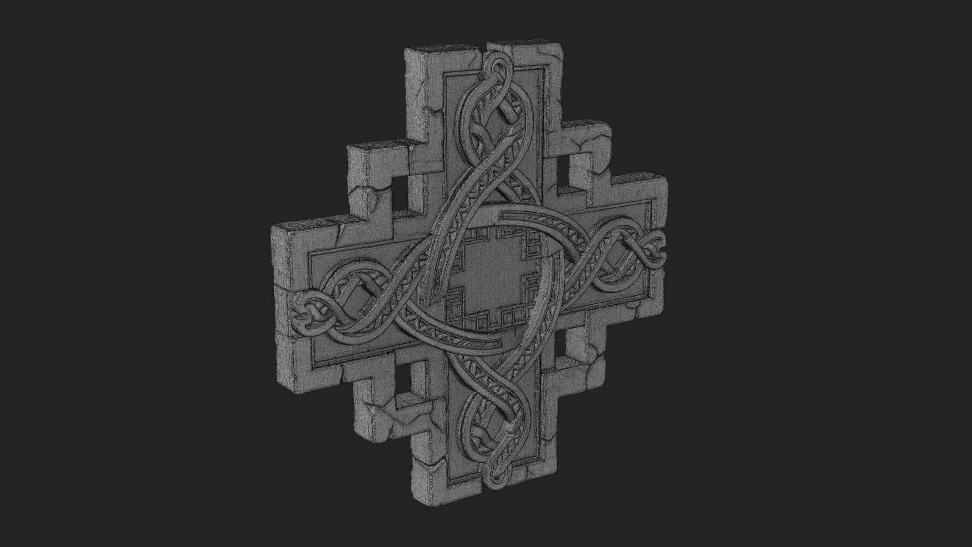 Celtic Knot Cross Plaque Design 1 3D Print Model 3D Model