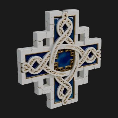 Celtic Knot Cross Plaque Design 1 3D Print Model