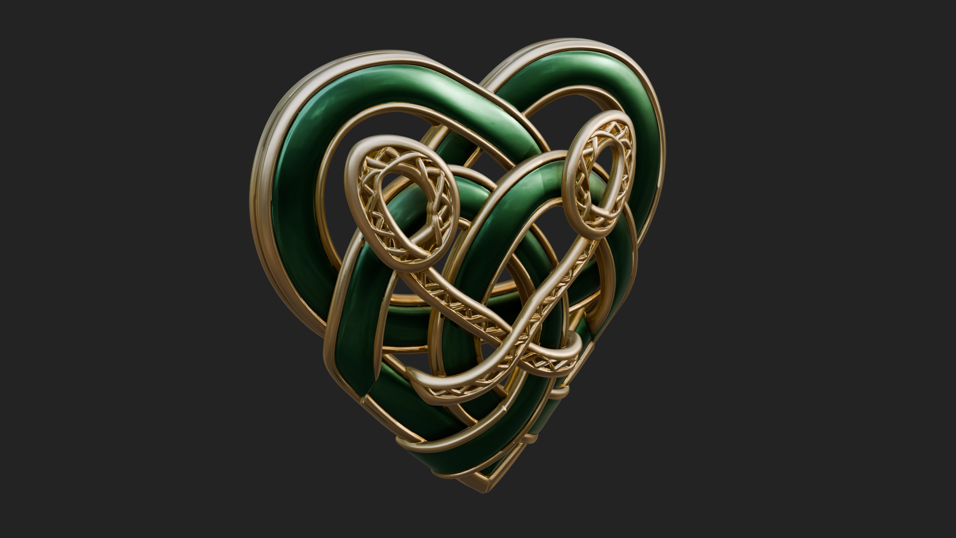 Celtic Knot Heart Pendant Design 3 3D Print Model 3D Model