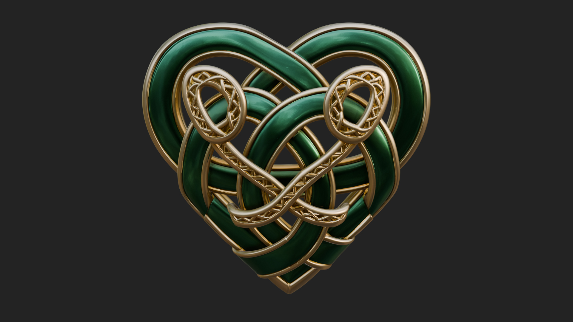 Celtic Knot Heart Pendant Design 3 3D Print Model 3D Model