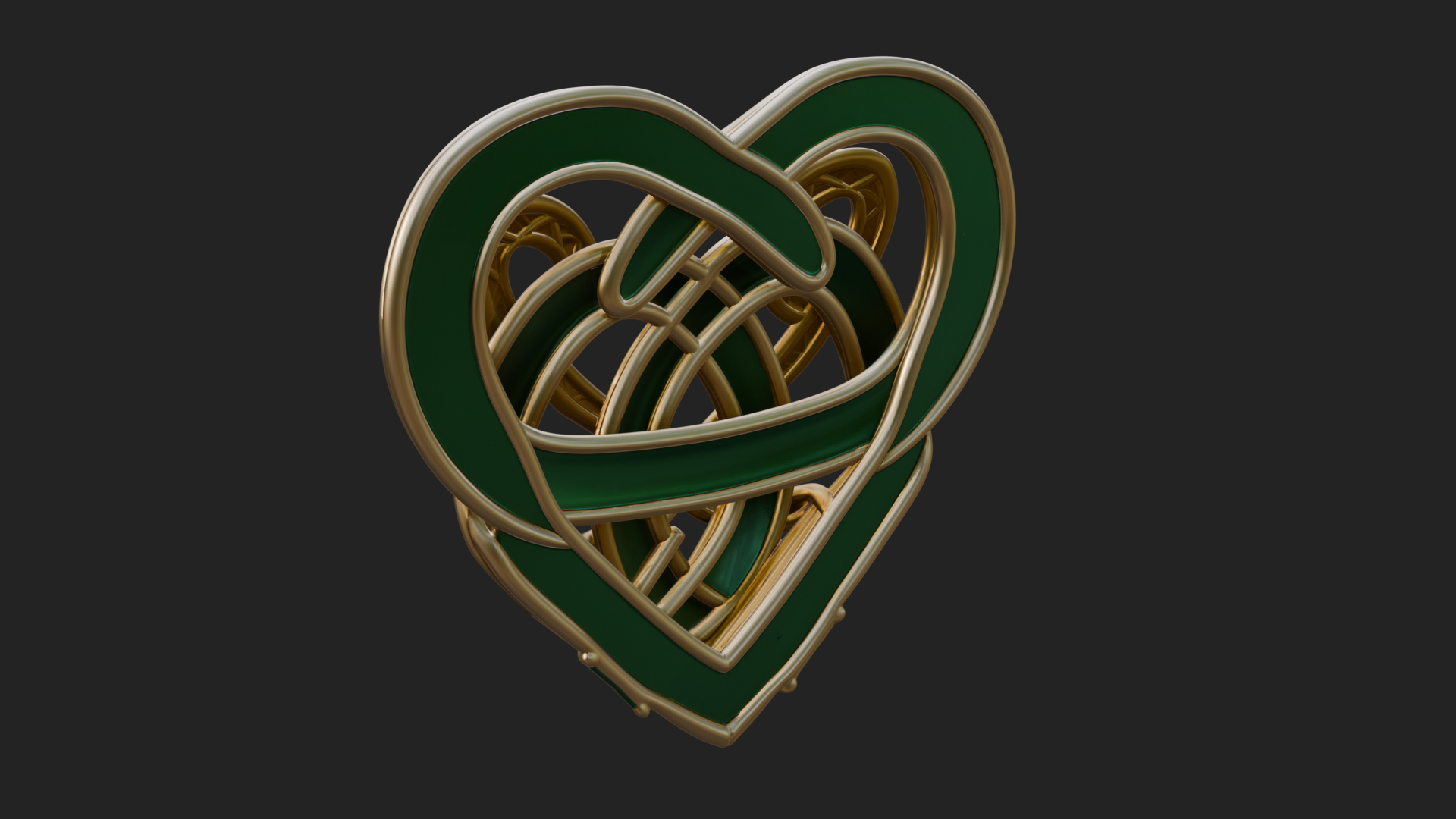 Celtic Knot Heart Pendant Design 3 3D Print Model 3D Model