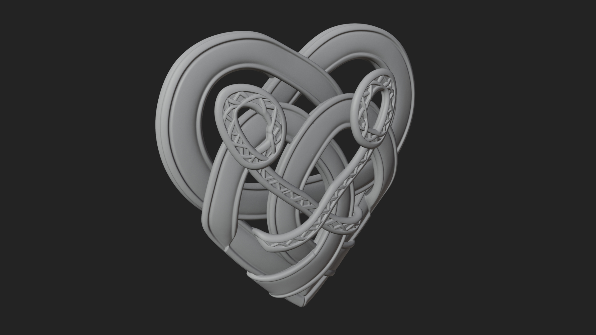 Celtic Knot Heart Pendant Design 3 3D Print Model 3D Model