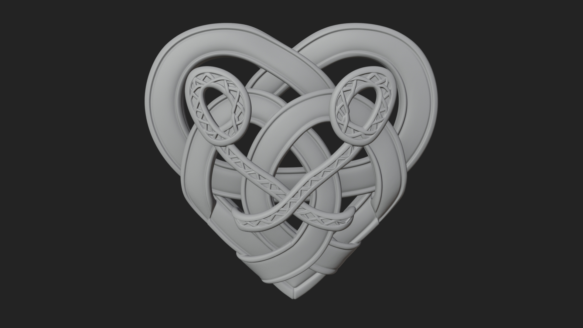 Celtic Knot Heart Pendant Design 3 3D Print Model 3D Model