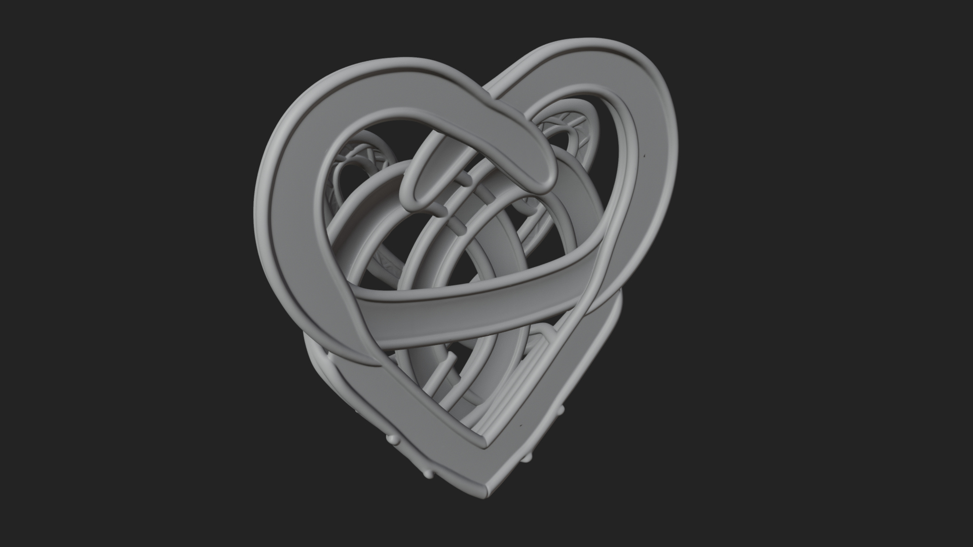Celtic Knot Heart Pendant Design 3 3D Print Model 3D Model