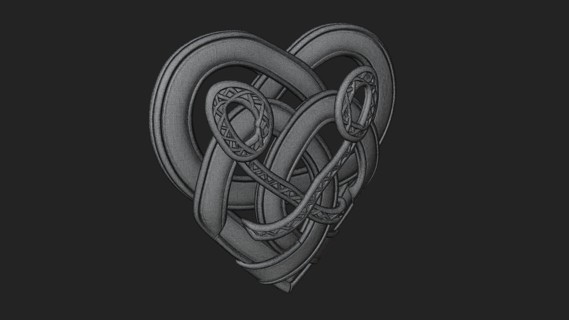 Celtic Knot Heart Pendant Design 3 3D Print Model 3D Model