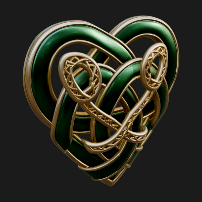 Celtic Knot Heart Pendant Design 3 3D Print Model