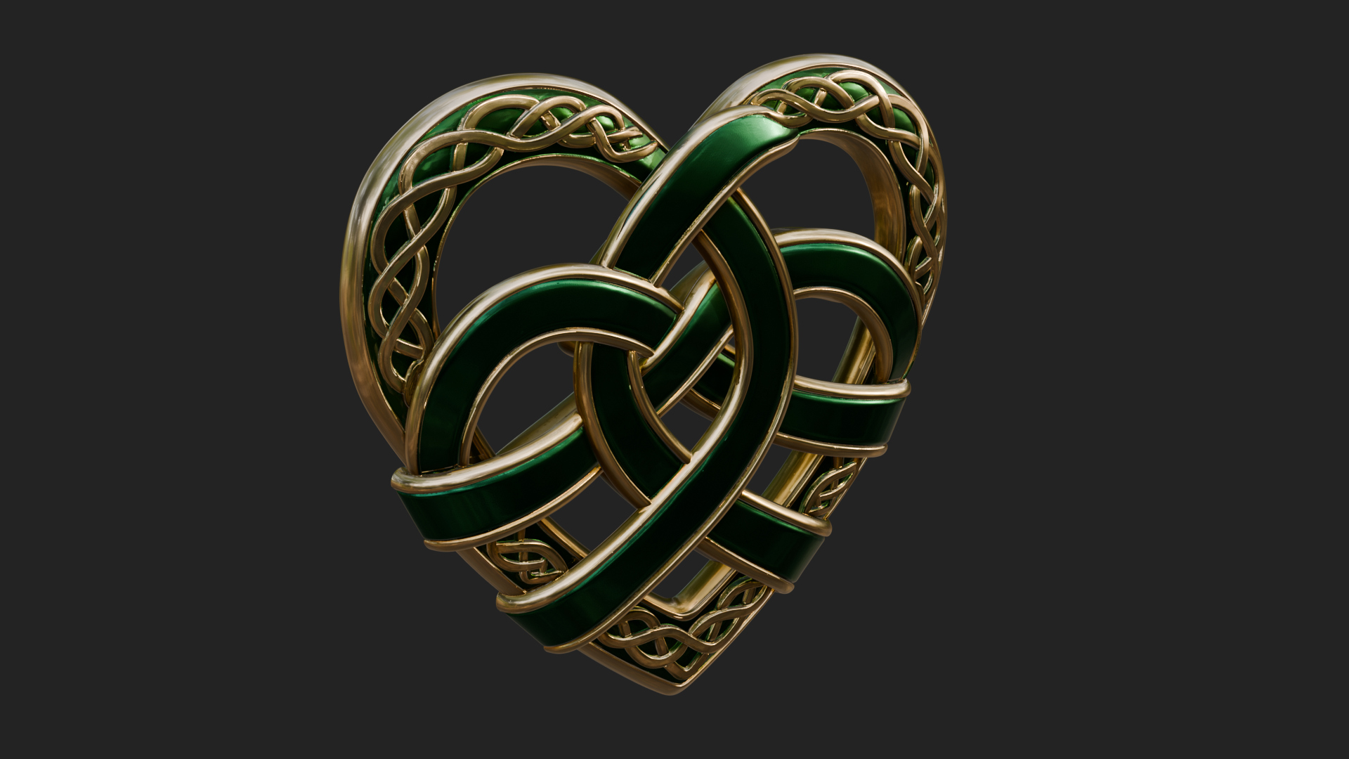 Celtic Knot Heart Pendant Design 4 3D Print Model 3D Model
