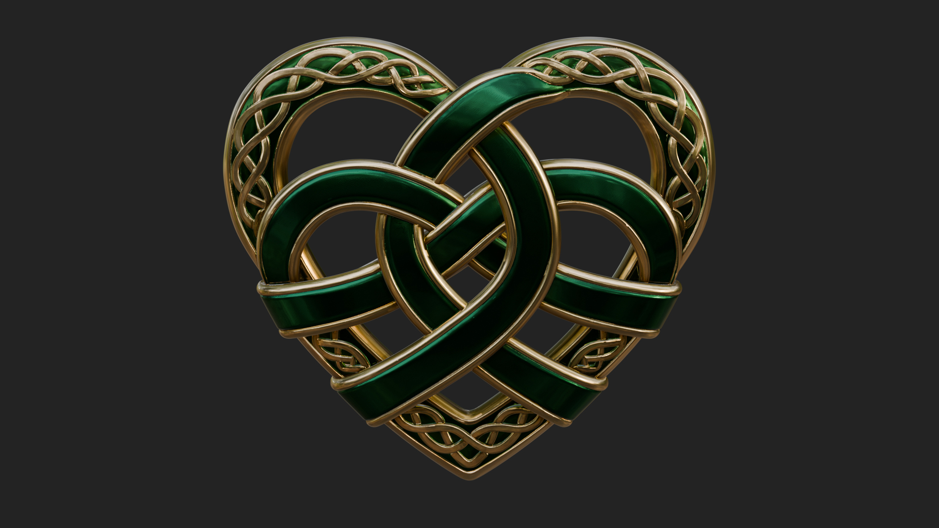 Celtic Knot Heart Pendant Design 4 3D Print Model 3D Model
