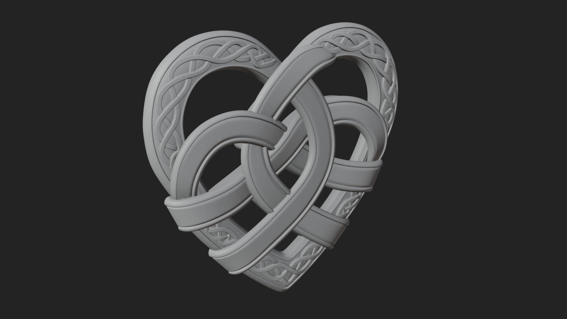 Celtic Knot Heart Pendant Design 4 3D Print Model 3D Model