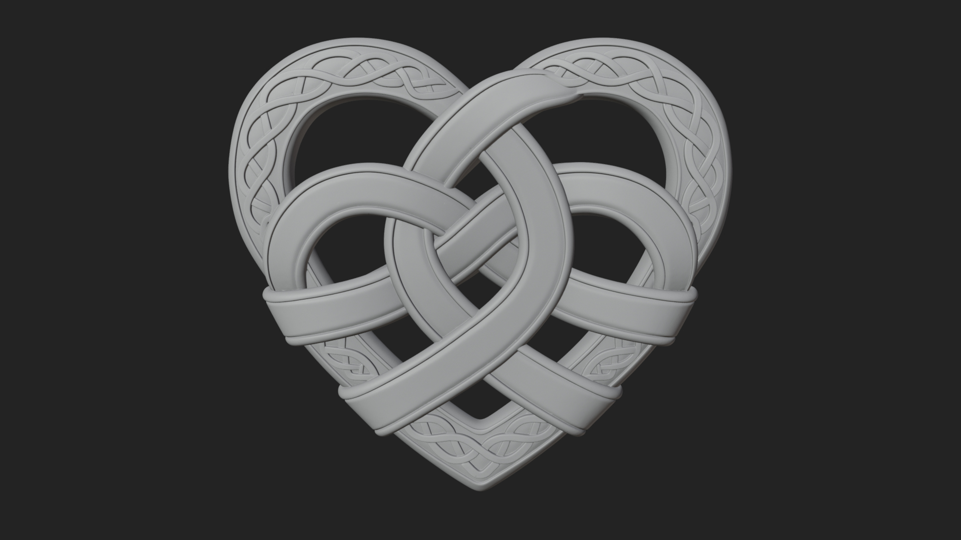 Celtic Knot Heart Pendant Design 4 3D Print Model 3D Model
