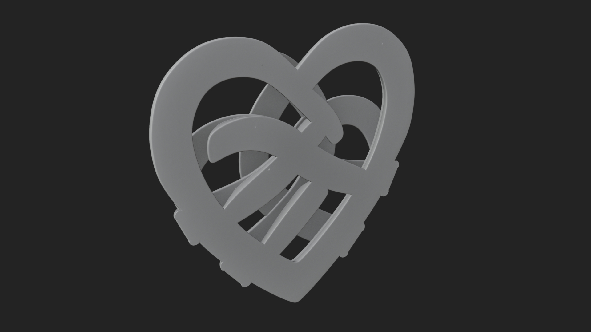 Celtic Knot Heart Pendant Design 4 3D Print Model 3D Model