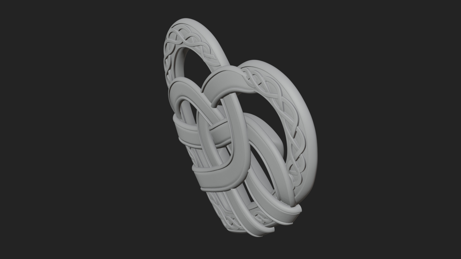 Celtic Knot Heart Pendant Design 4 3D Print Model 3D Model