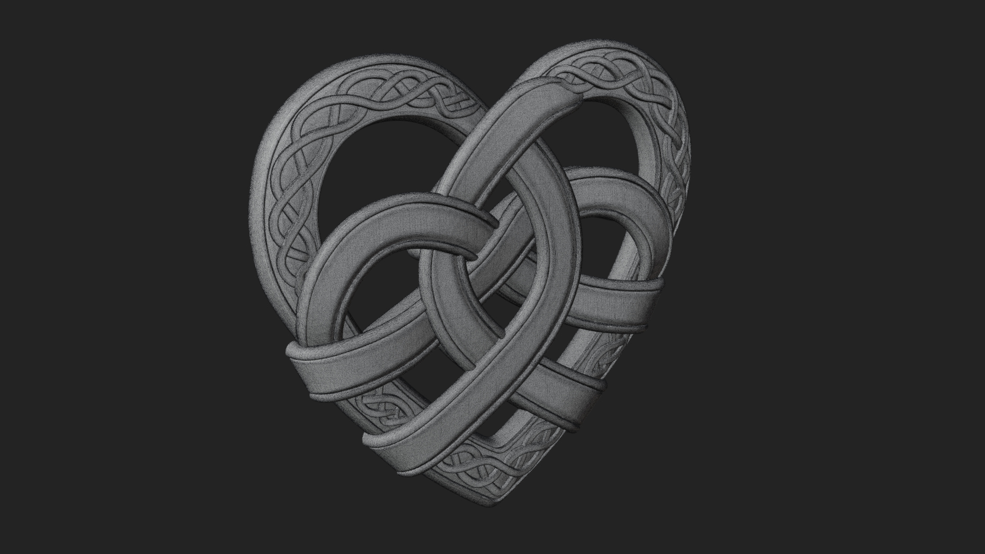 Celtic Knot Heart Pendant Design 4 3D Print Model 3D Model