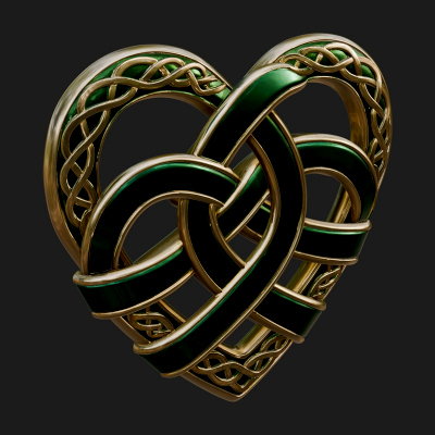 Celtic Knot Heart Pendant Design 4 3D Print Model