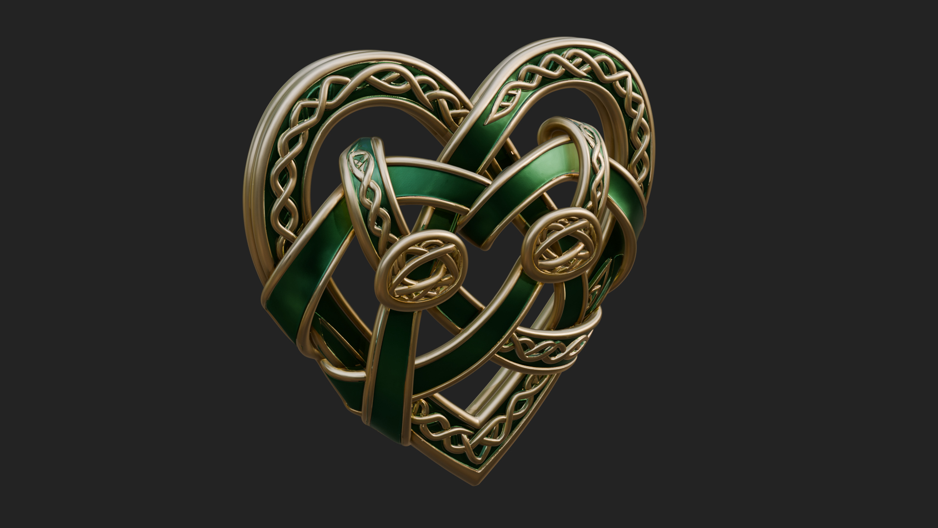 Celtic Knot Heart Pendant Design 5 3D Print Model 3D Model