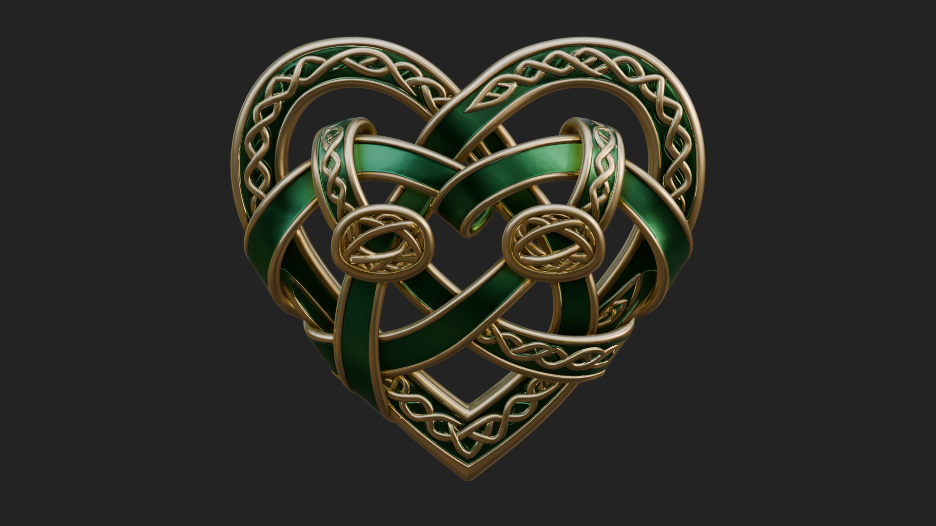 Celtic Knot Heart Pendant Design 5 3D Print Model 3D Model
